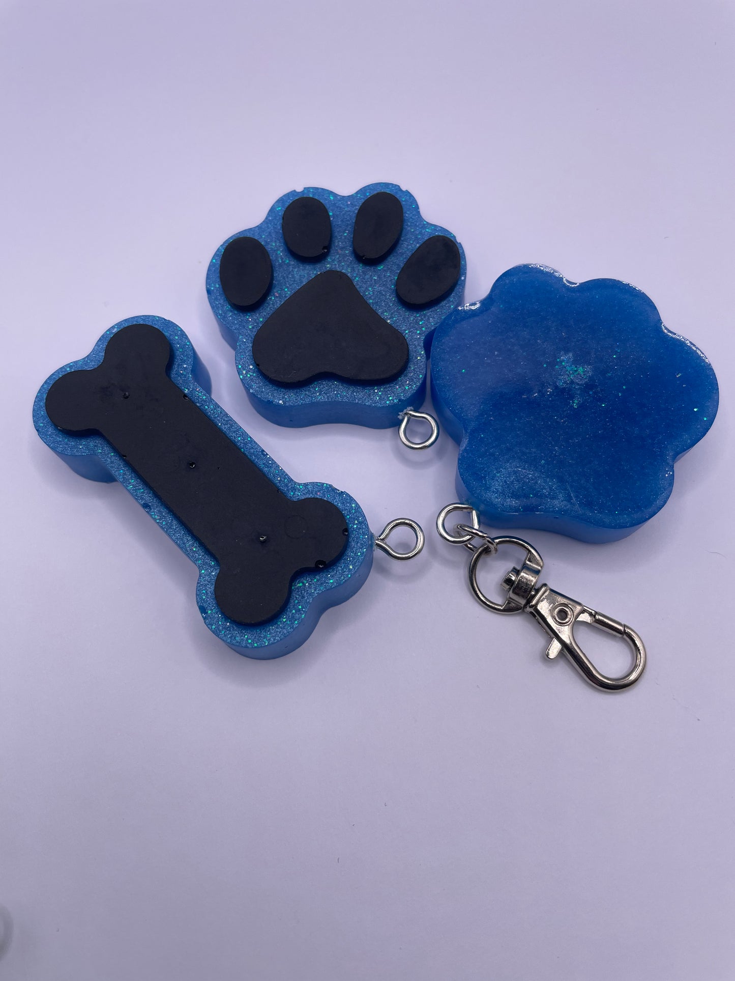 Acrylic Pet Paw & Bone Key Ring & Dashboard Ticket Holders