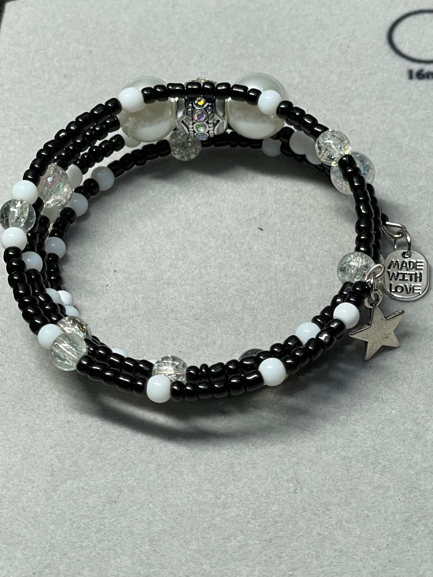 Monochrome Memory Wire Bracelet