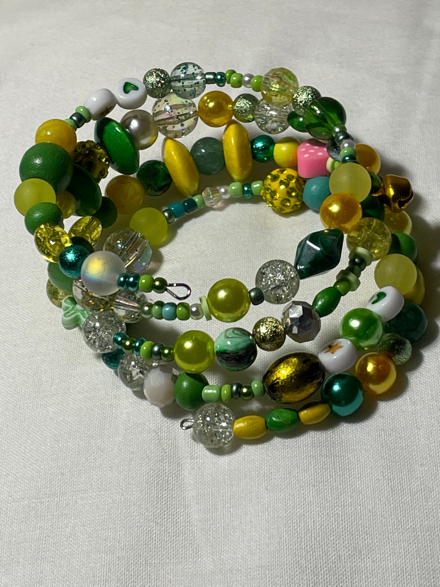 Lime, Lemon (Strawberry) Memory Wire Bracelets