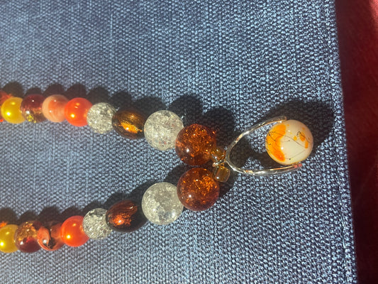 Long Bright Orange Necklace