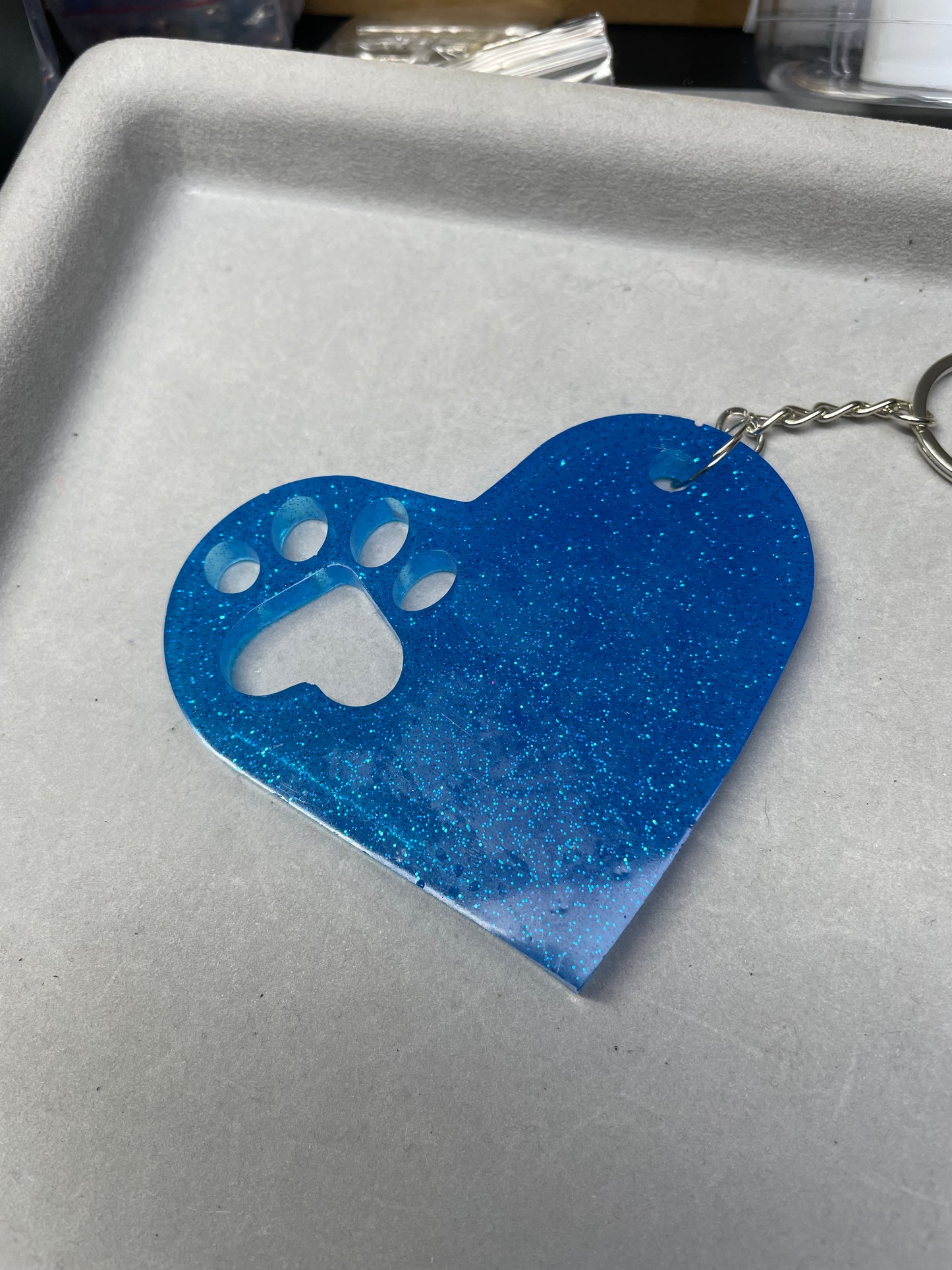 Large Paw Print Key Ring