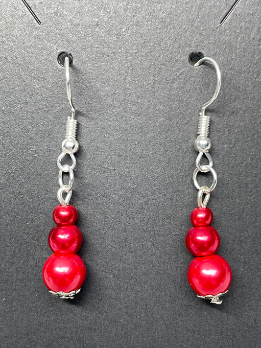 Imitation Pearl and Silver Plated Earrings