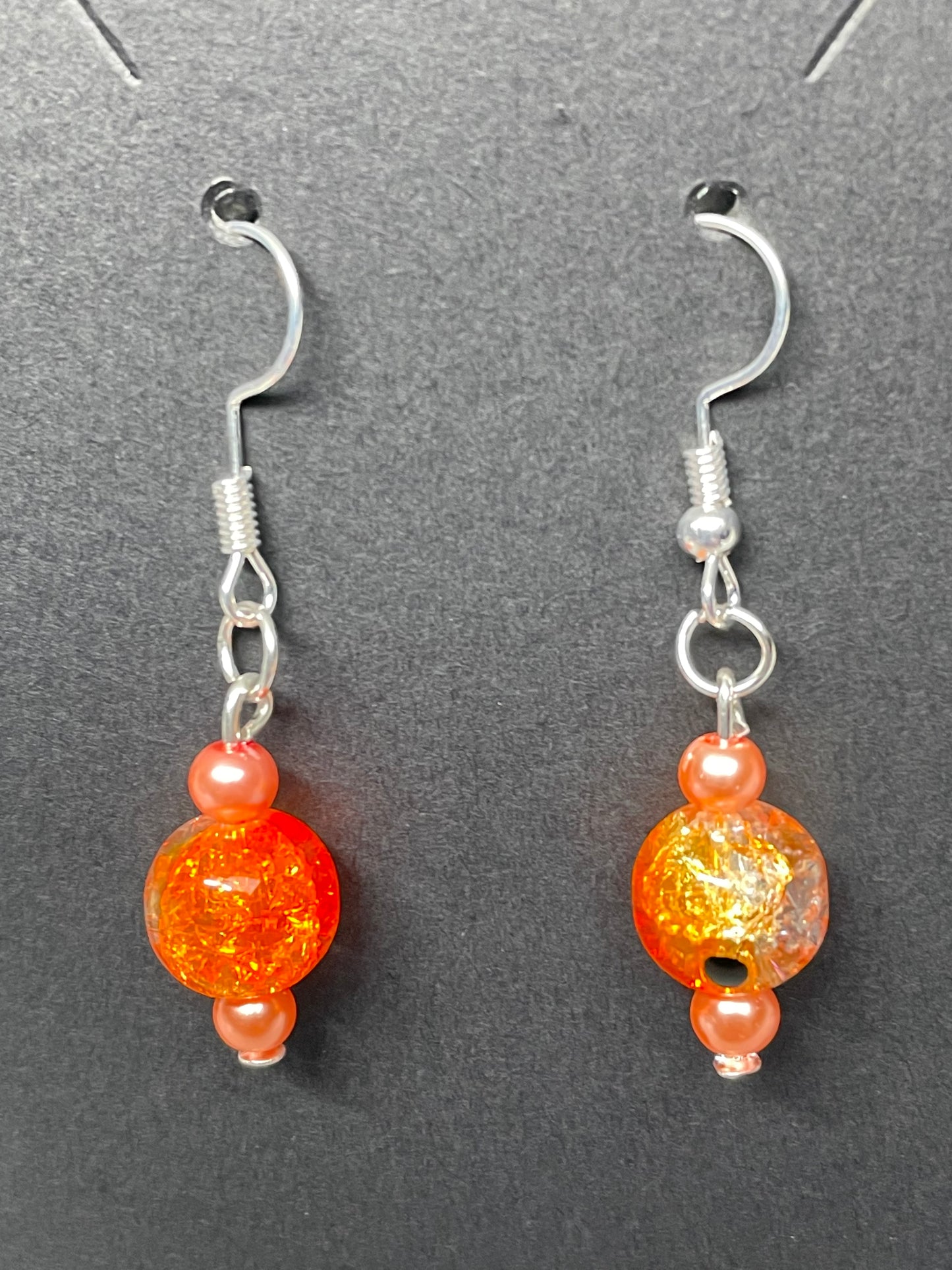 Glass and Silver Plated Earrings