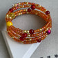 Orange Memory Wire Bangle