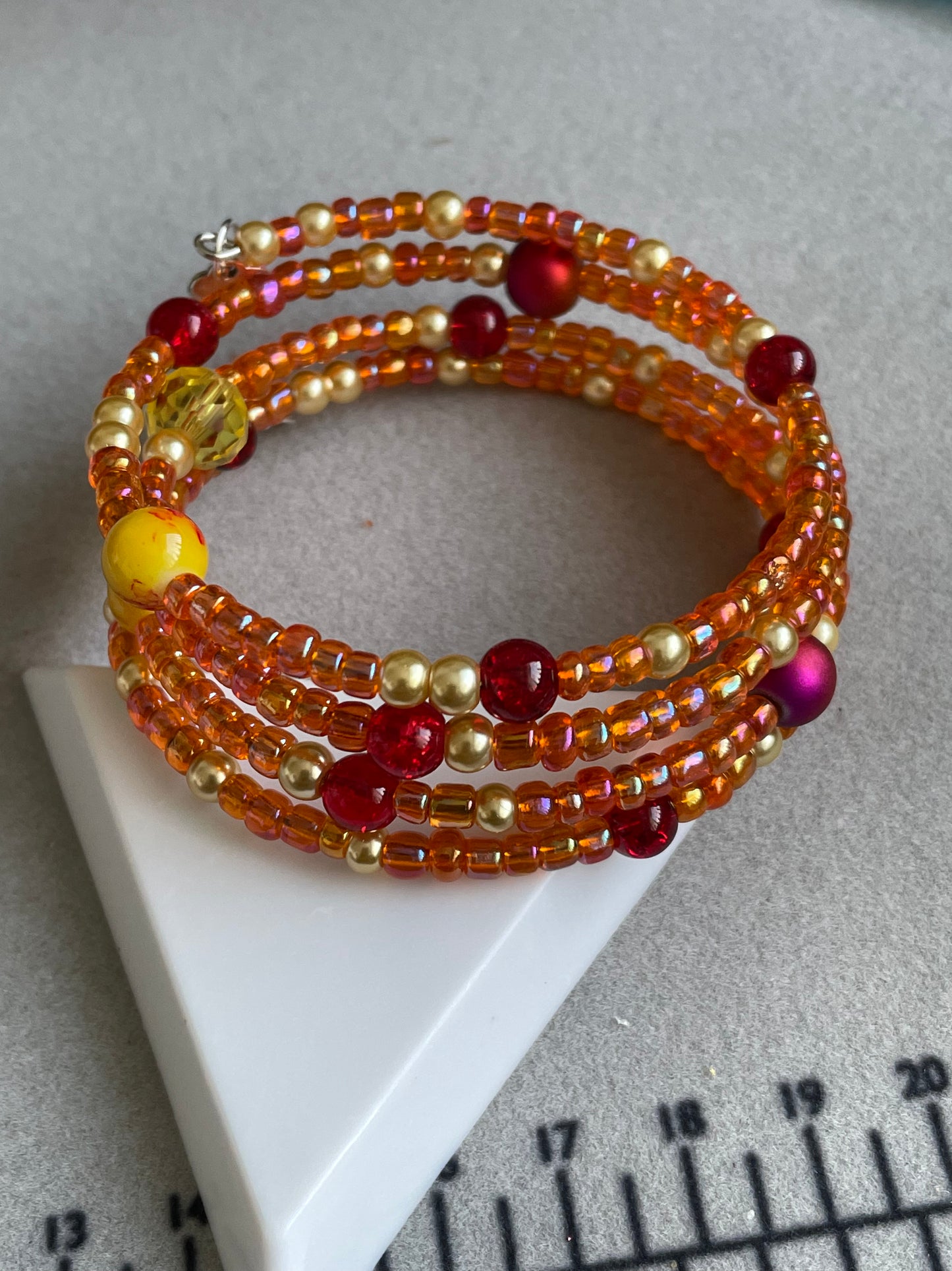 Orange Memory Wire Bangle