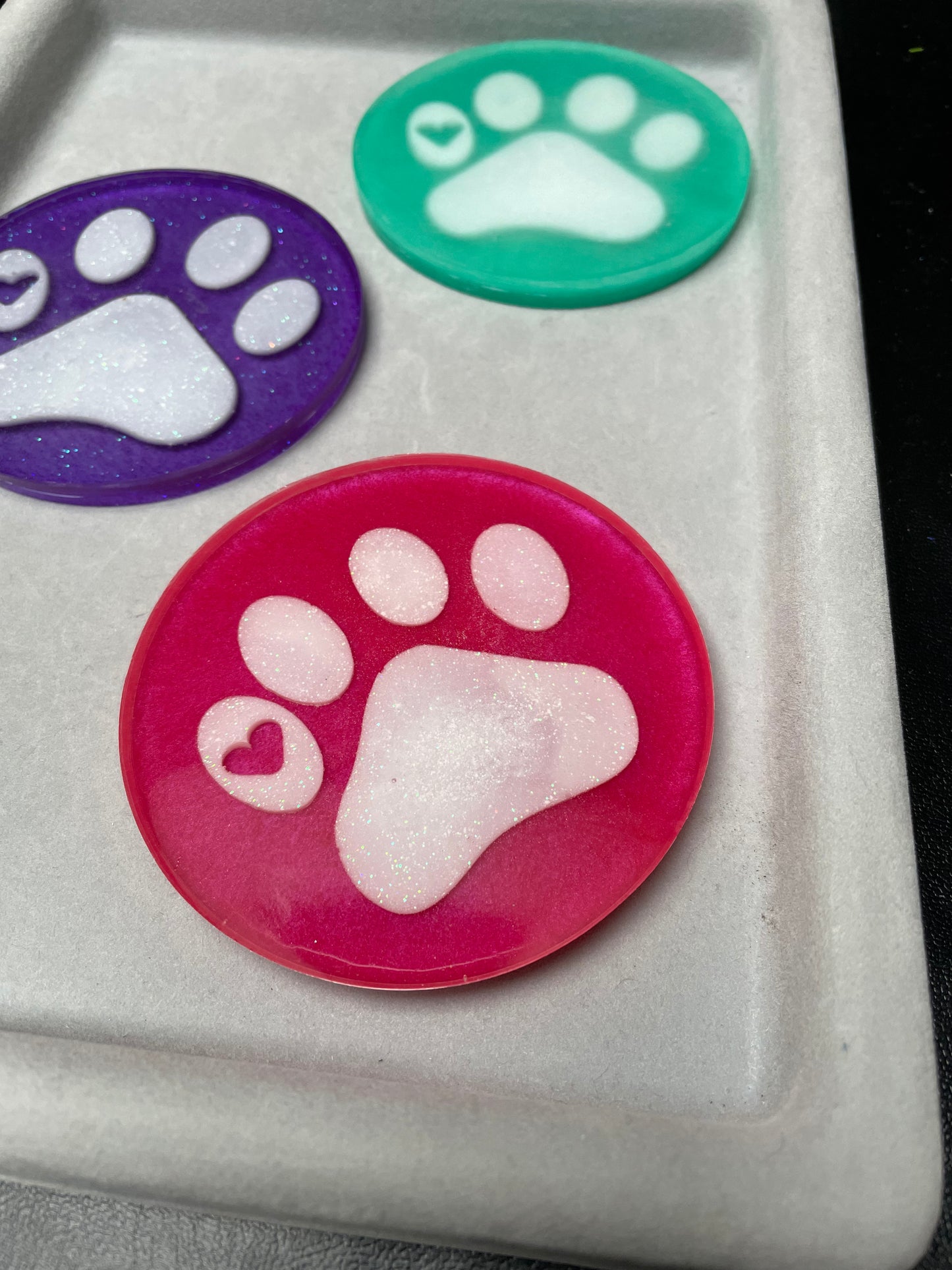 Individual Acrylic Paw Print Coasters