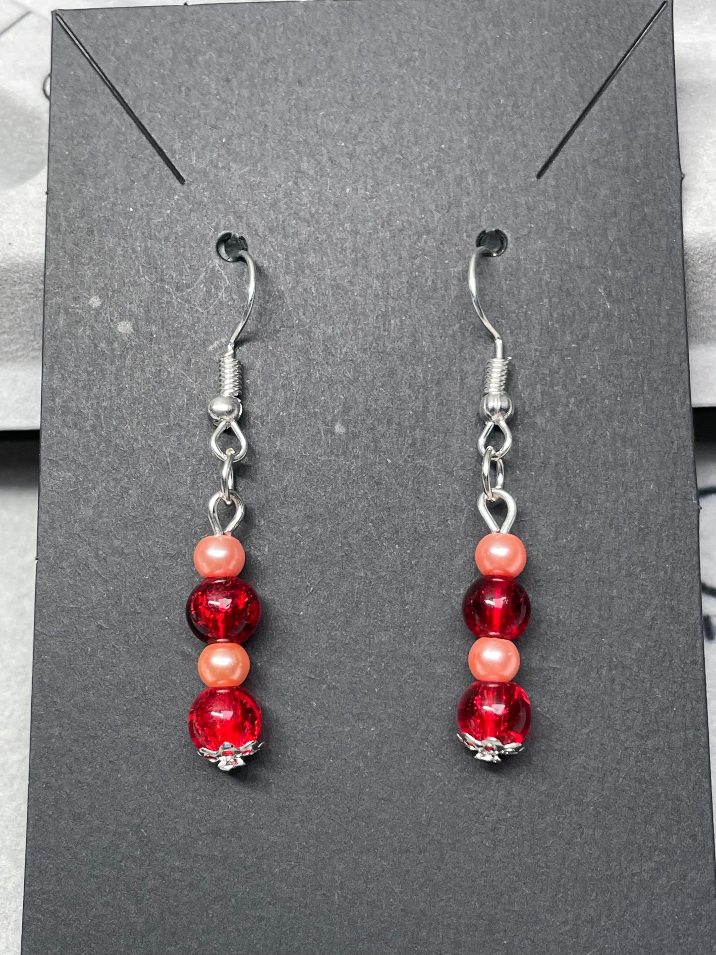 Glass and Silver Plated Earrings