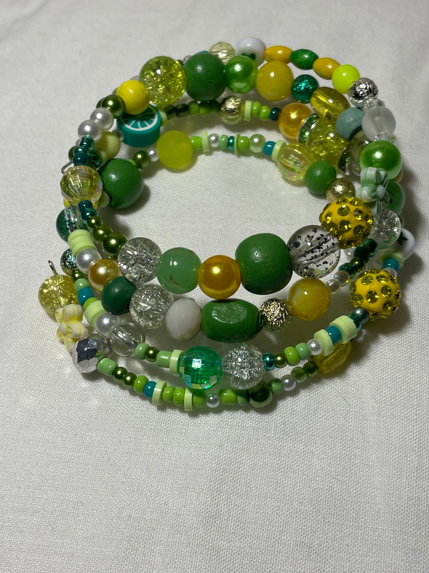 Lemon & Lime Memory Wire Bracelets