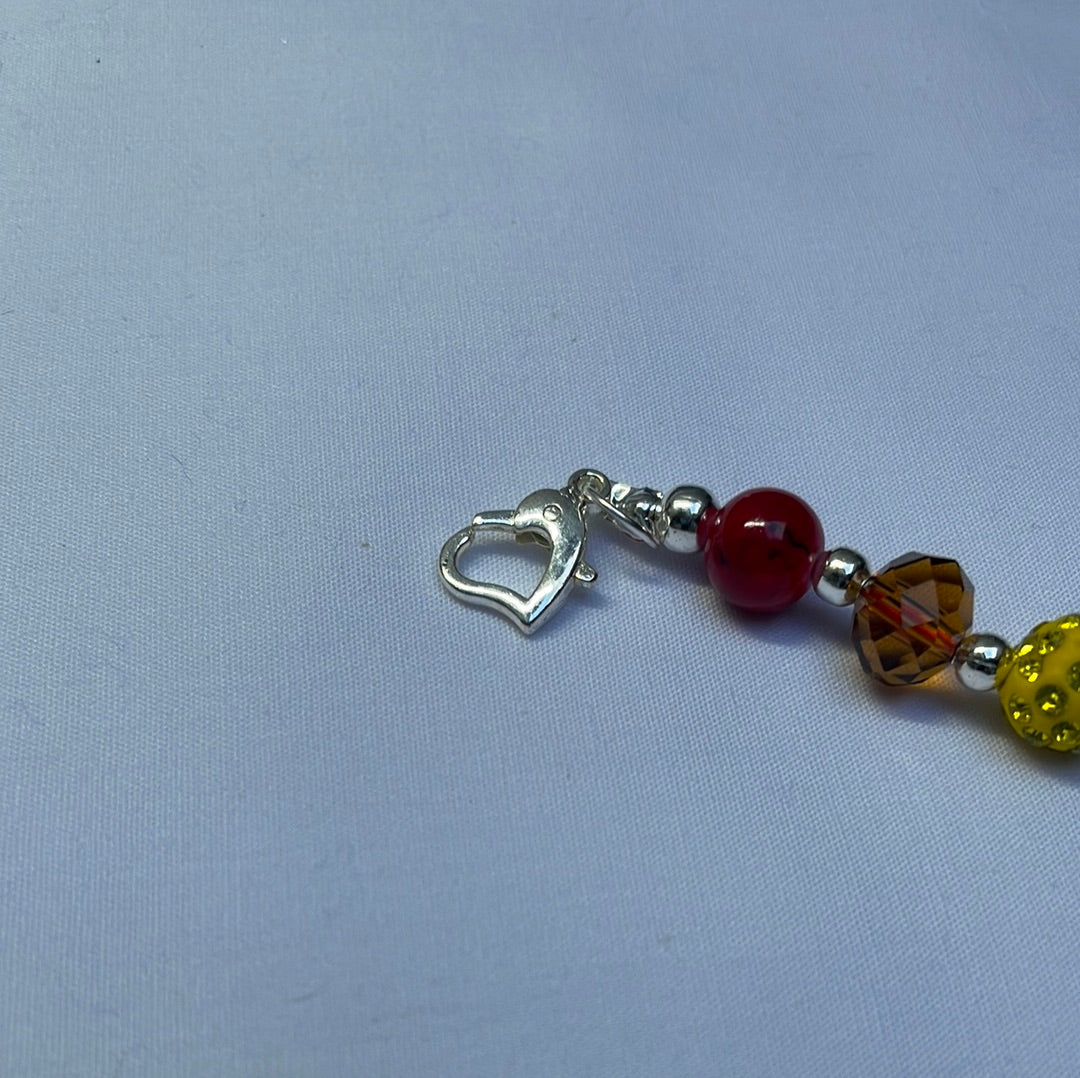 Rainbow Charm with Heart Clasp and Cross