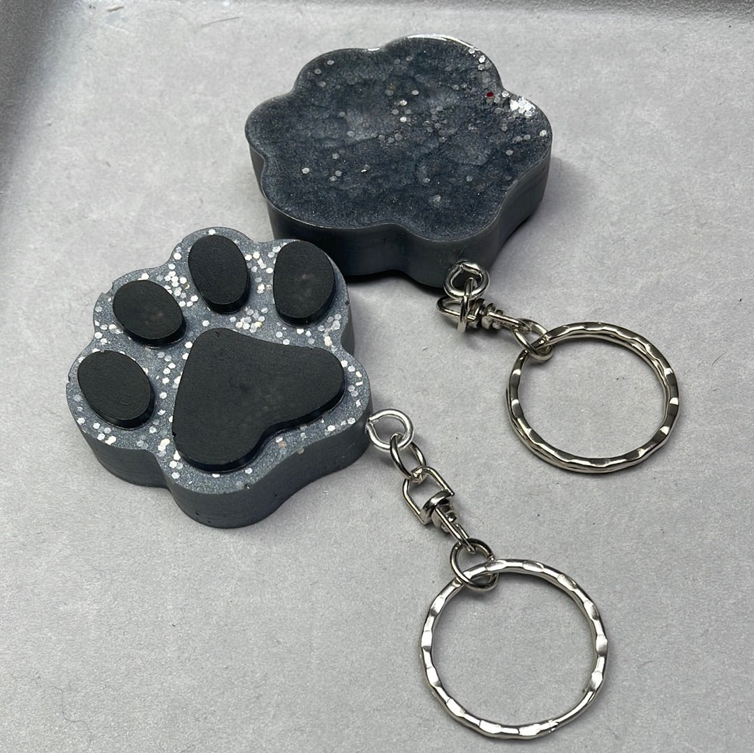 Acrylic Pet Paw & Bone Key Ring & Dashboard Ticket Holders