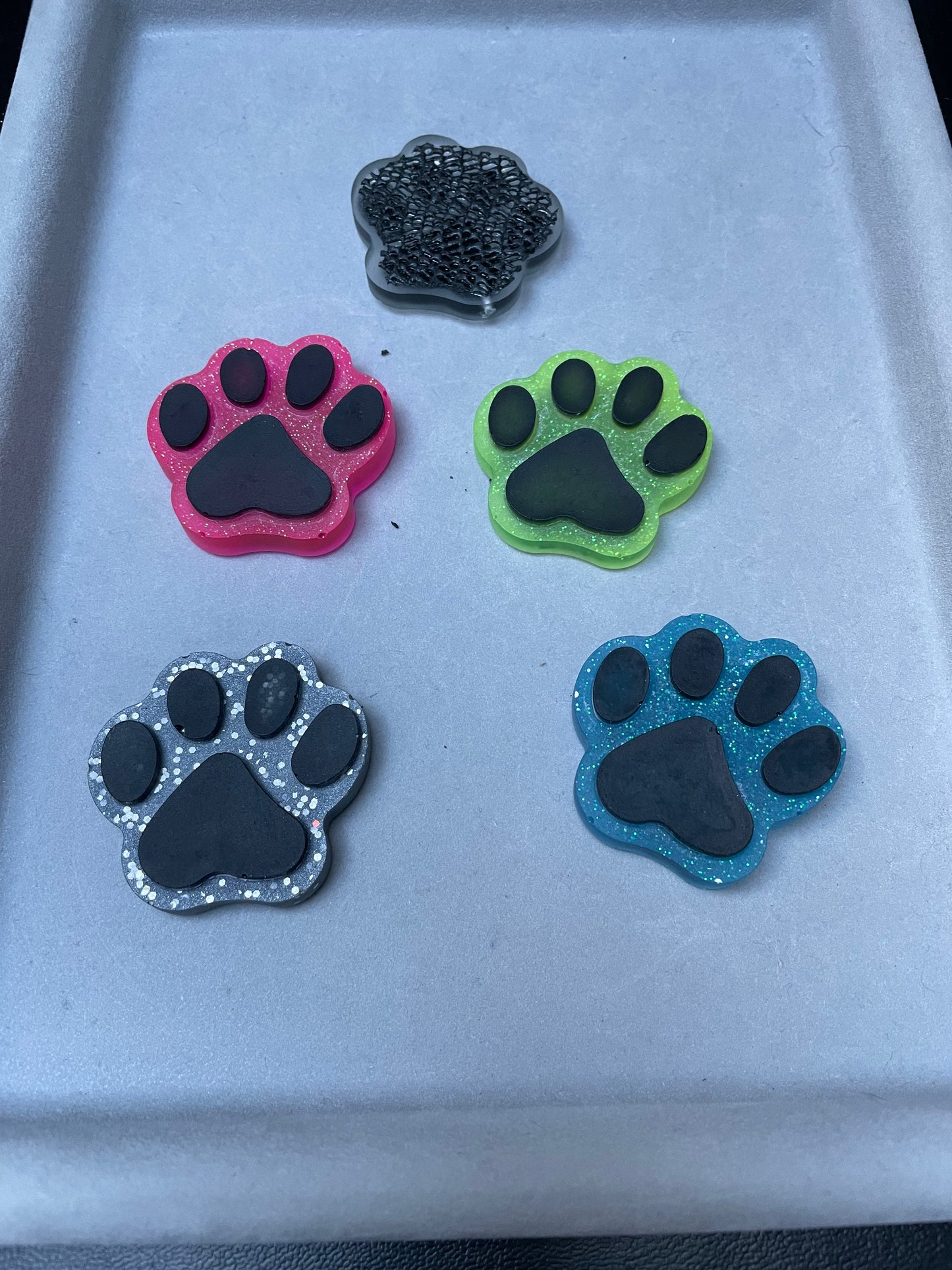 Acrylic Pet Paw & Bone Key Ring & Dashboard Ticket Holders