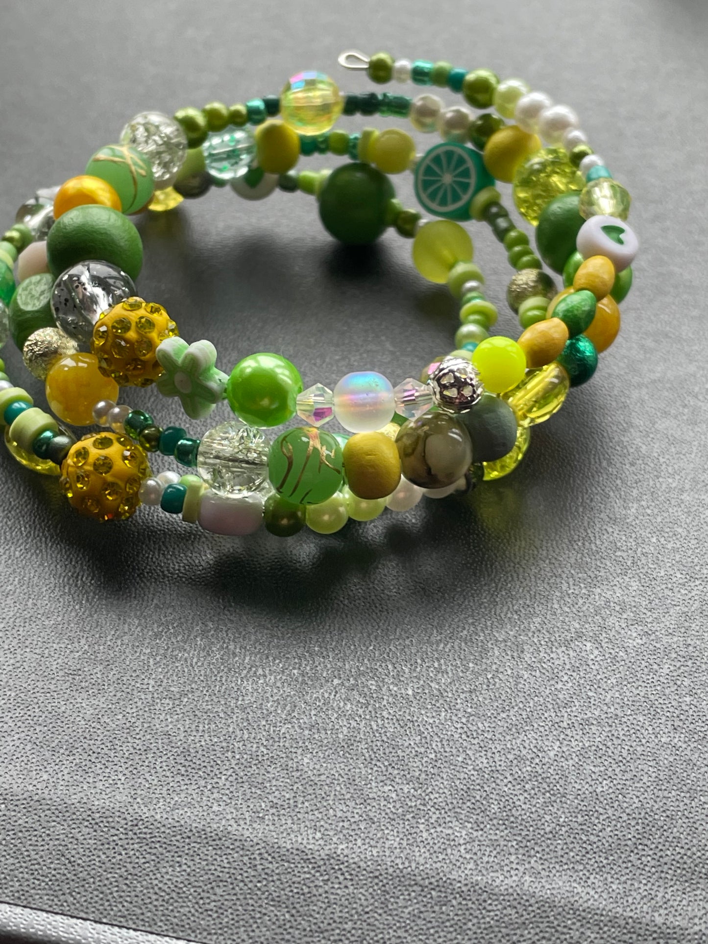 Lemon & Lime Memory Wire Bracelets