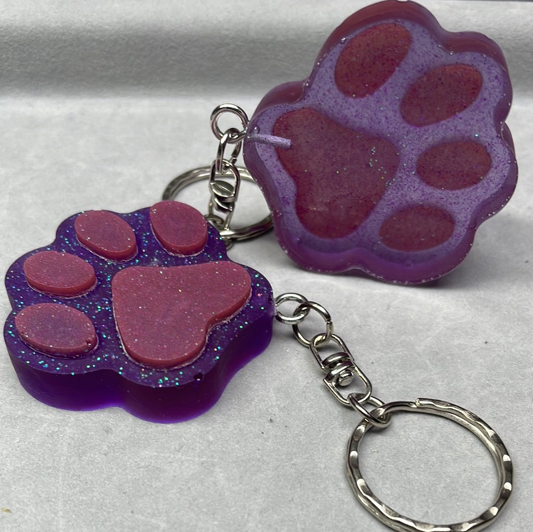 Acrylic Pet Paw & Bone Key Ring & Dashboard Ticket Holders