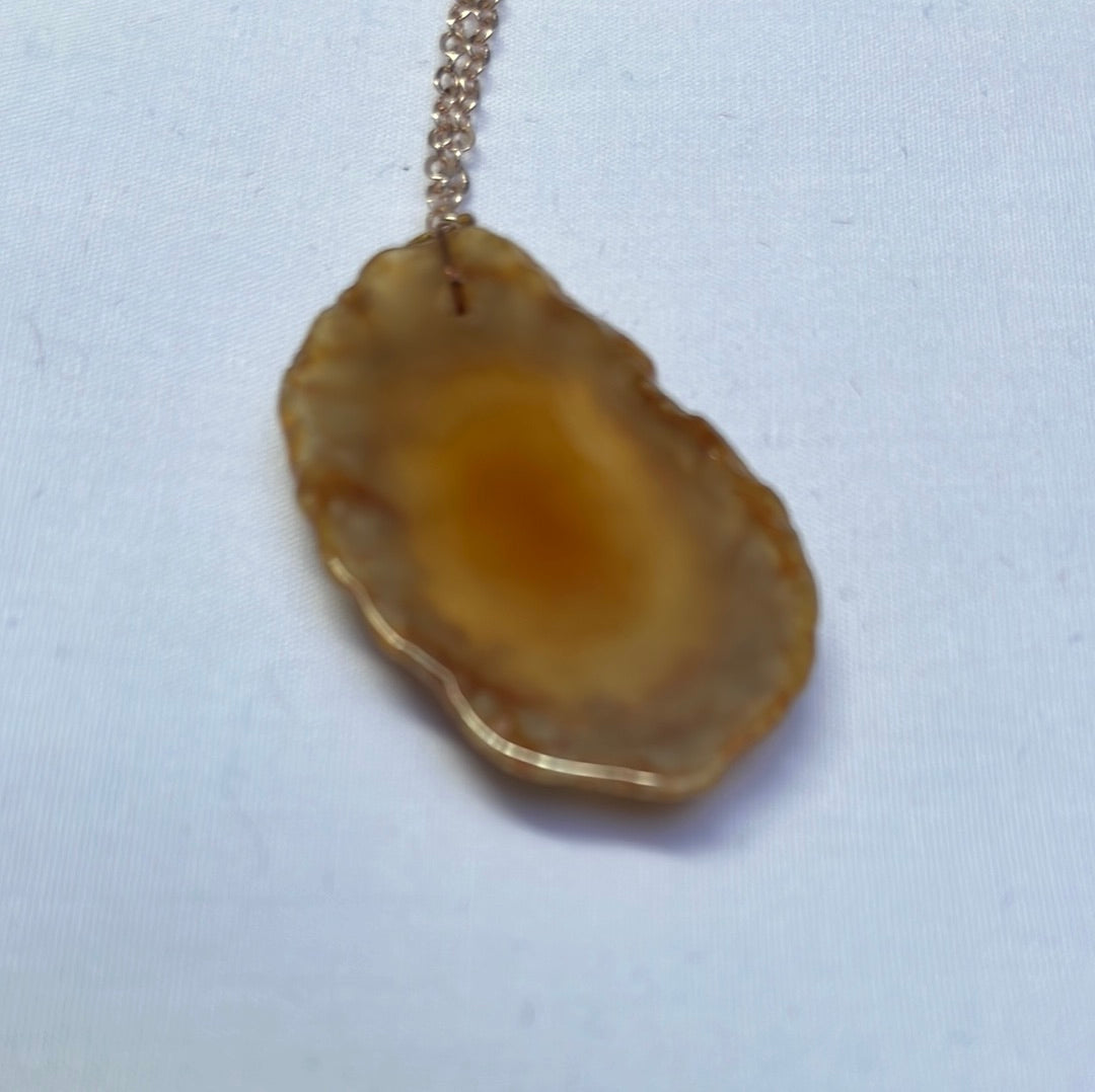 Orange Agate Slice Rose Gold Magnetic