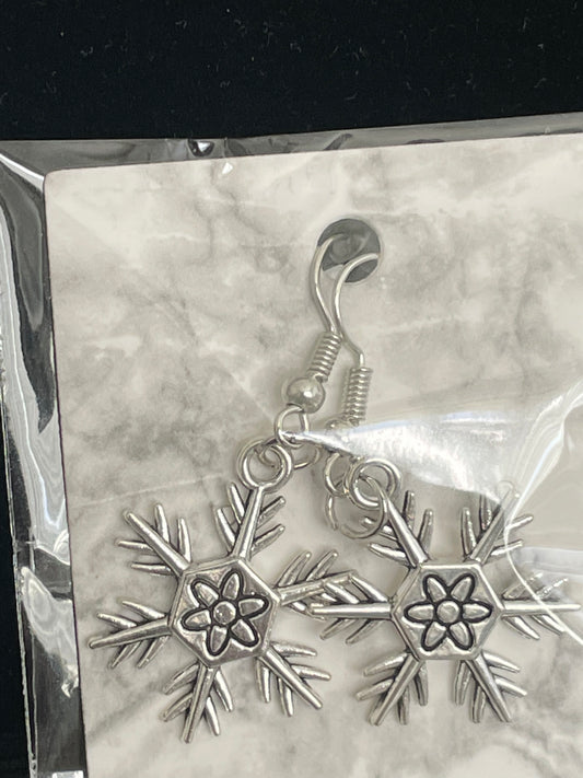 Silver Plated Snowflake Earrings