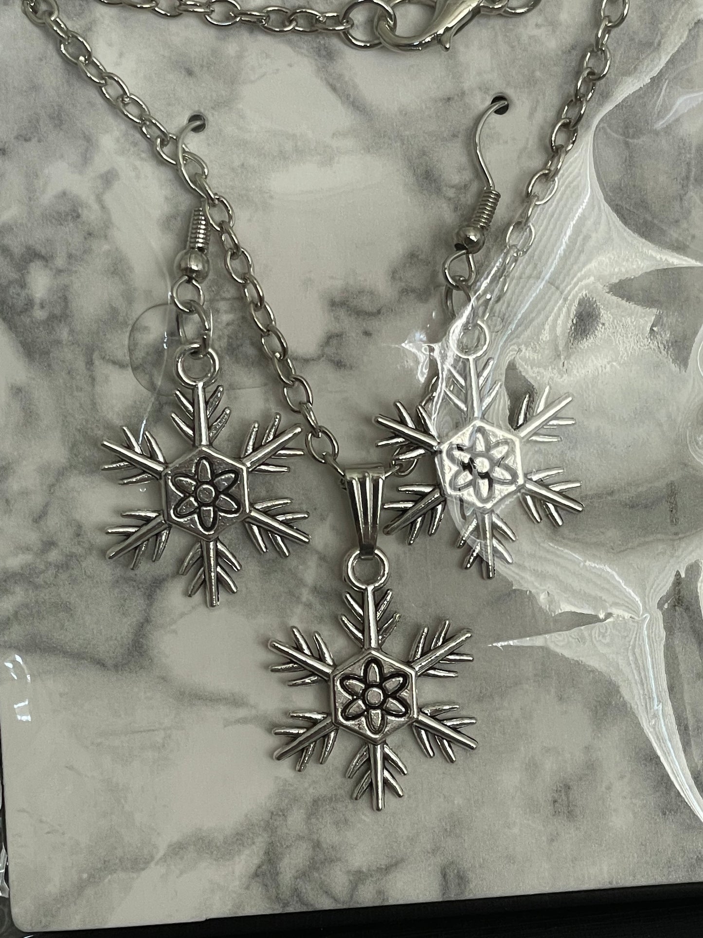 Snowflake Necklace and Earrings set