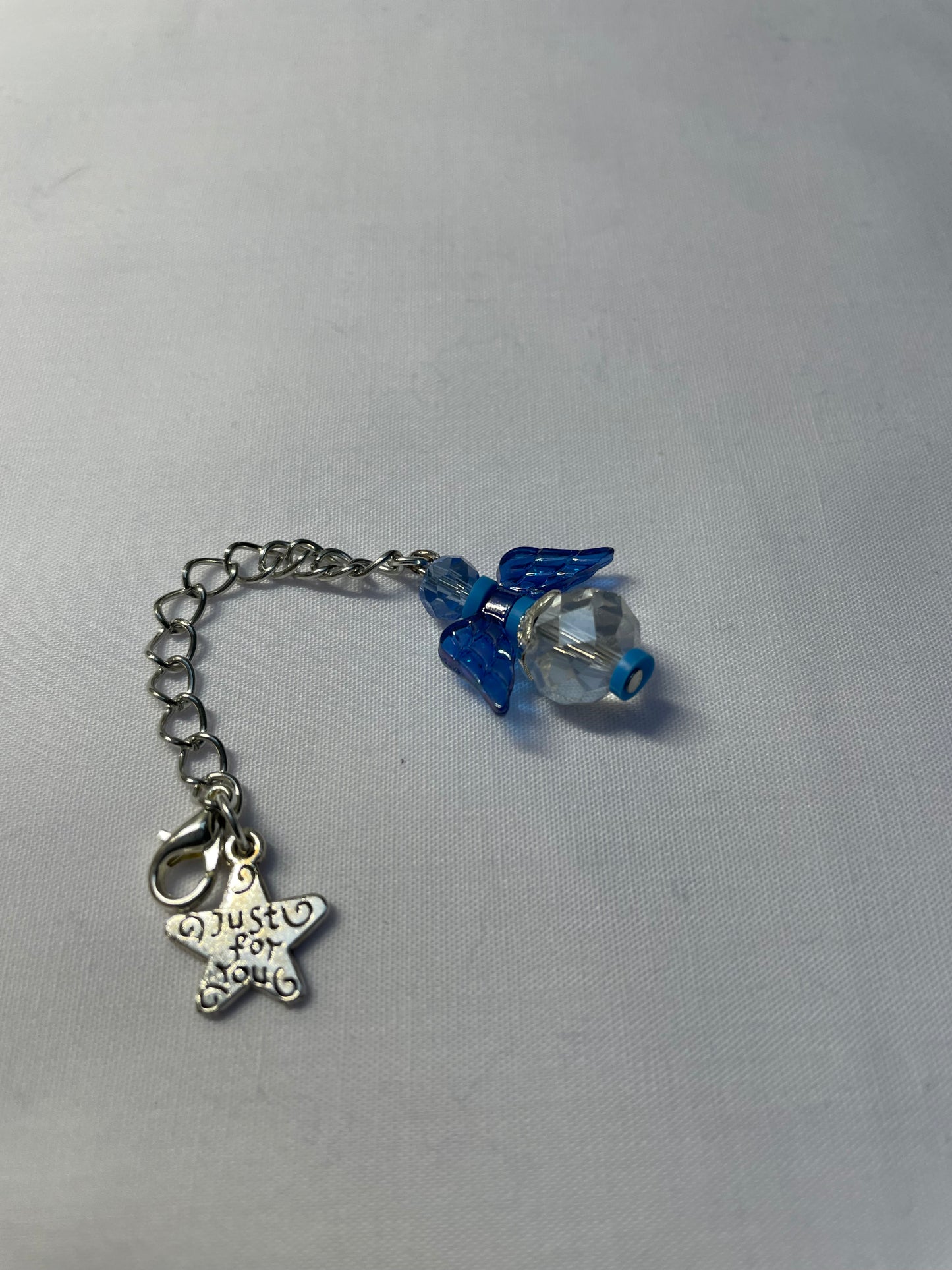 Blue Crystal Angel Charm