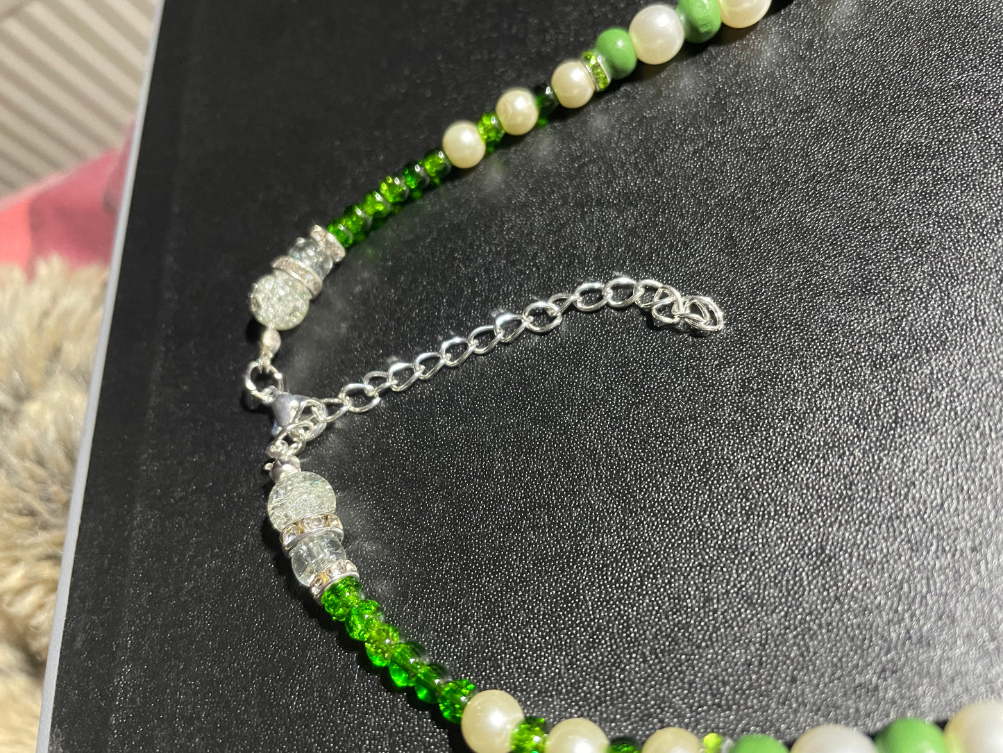 Lime and Chocolate Bead Necklace