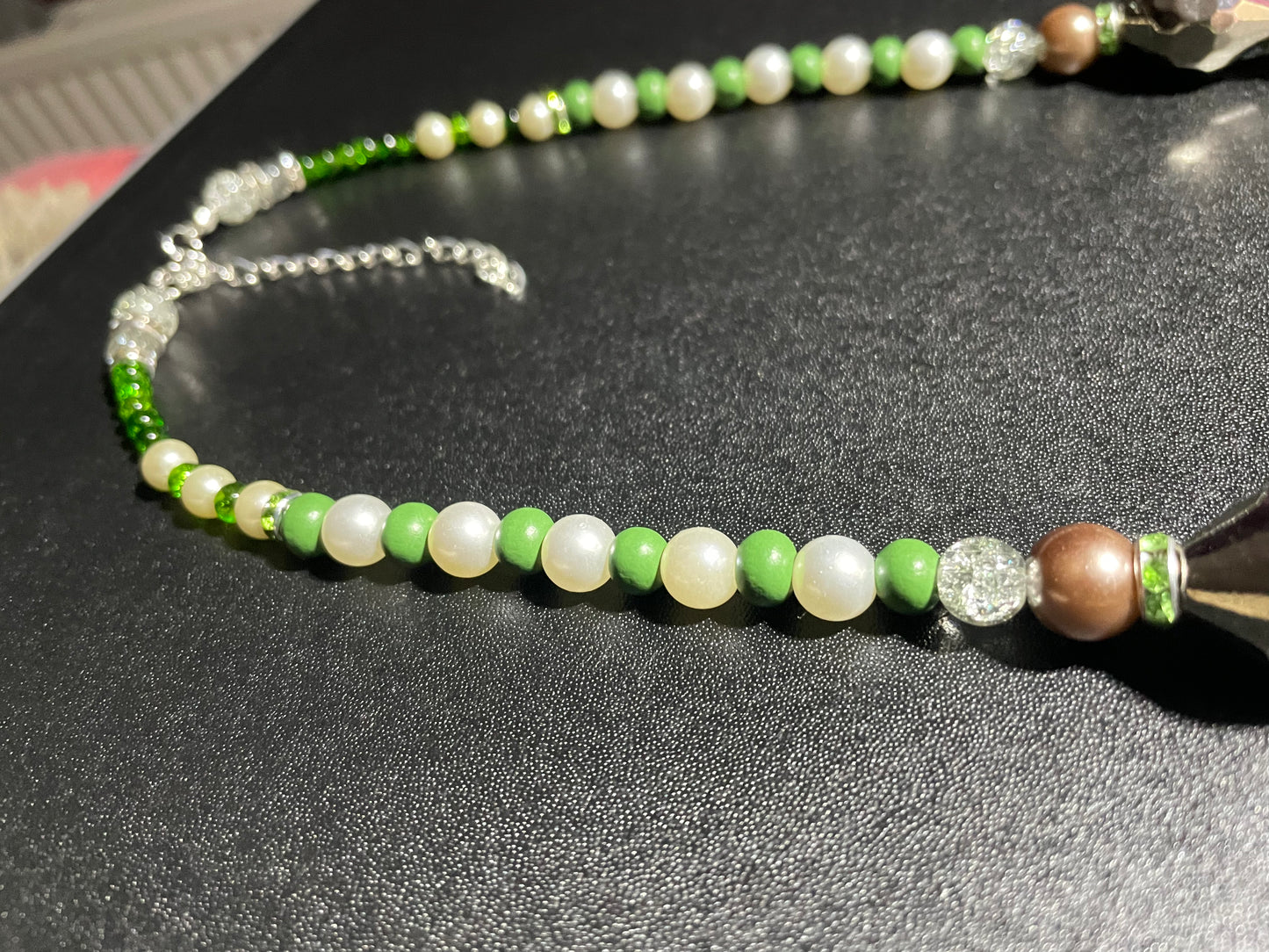 Lime and Chocolate Bead Necklace