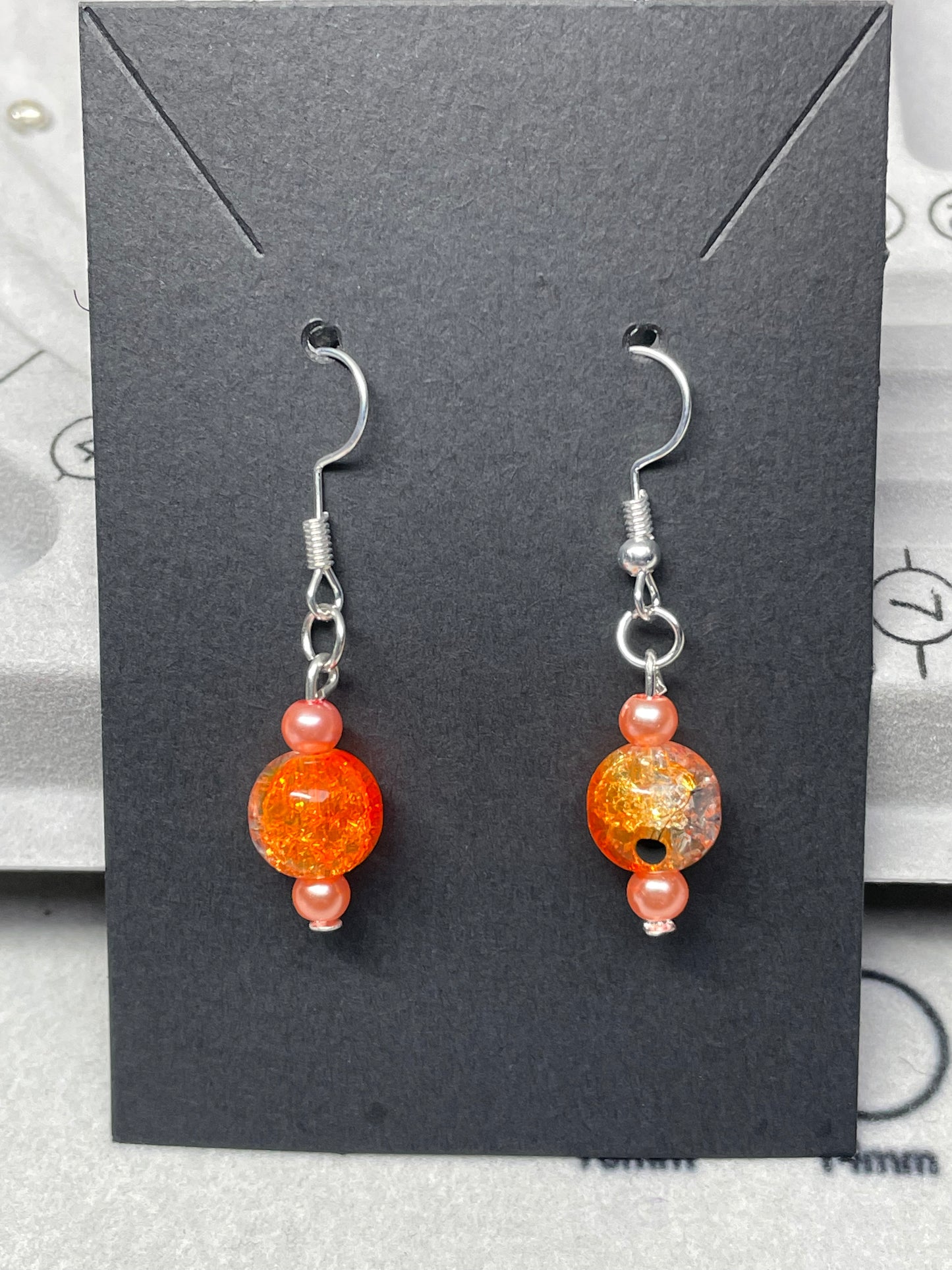 Glass and Silver Plated Earrings