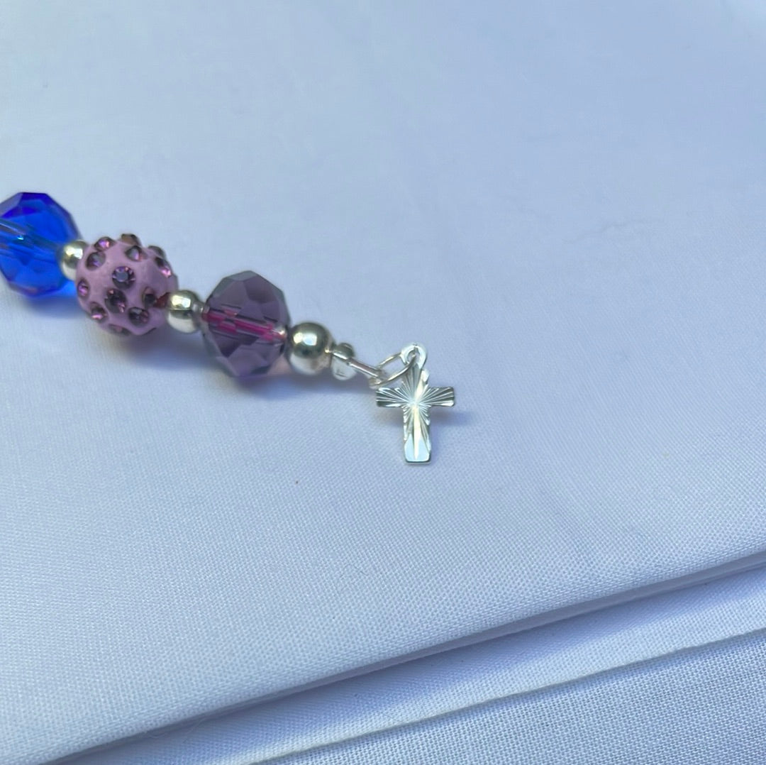 Rainbow Charm with Heart Clasp and Cross