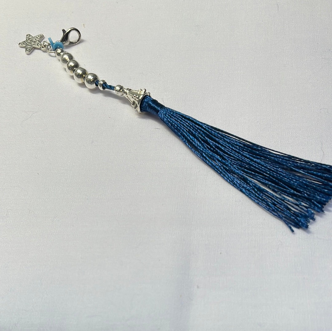 Midnight Blue Tassel Key rings