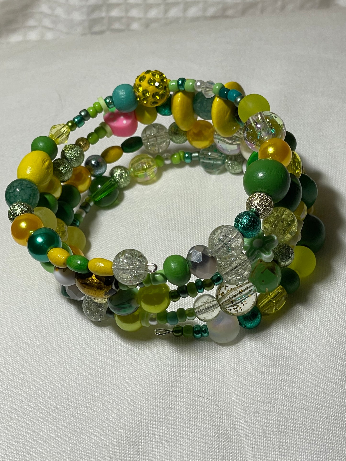 Lime, Lemon (Strawberry) Memory Wire Bracelets