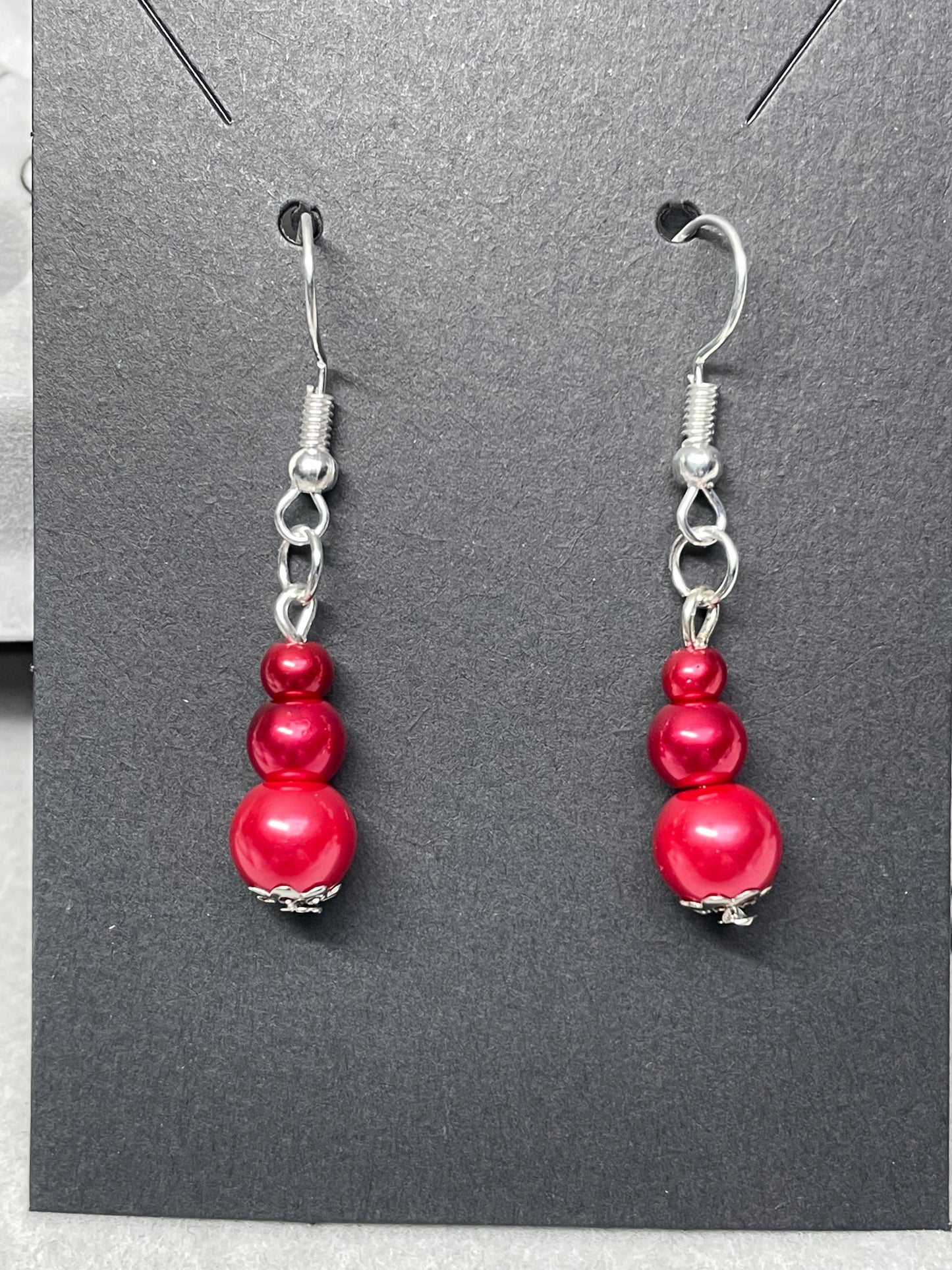 Imitation Pearl and Silver Plated Earrings