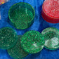 Green Glitter Coasters Plain