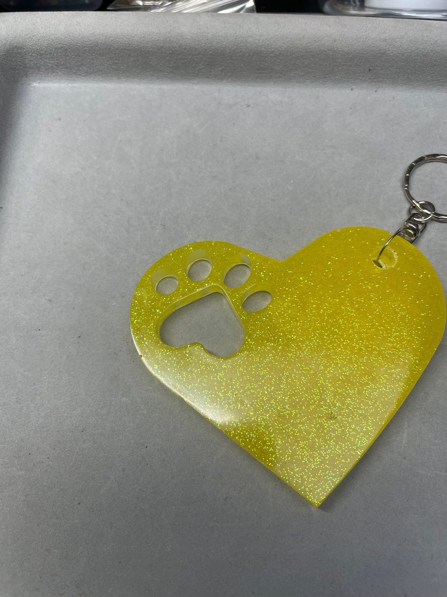 Large Paw Print Key Ring