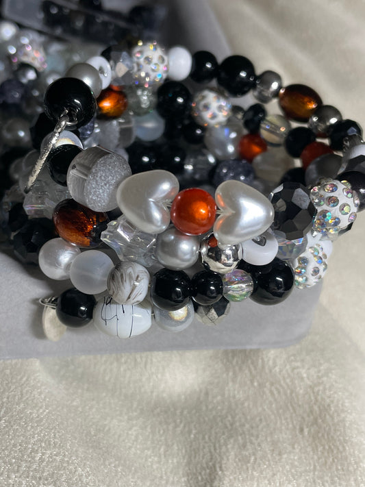 Black/White & Silver with Orange accents