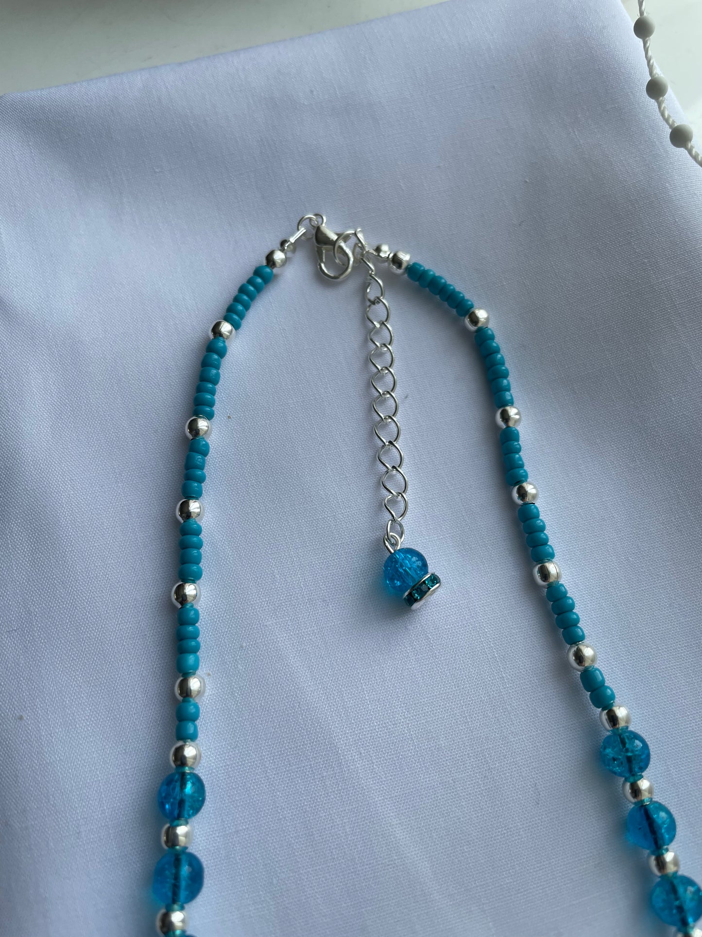 Aqua Crackle Glass Jewellery Set