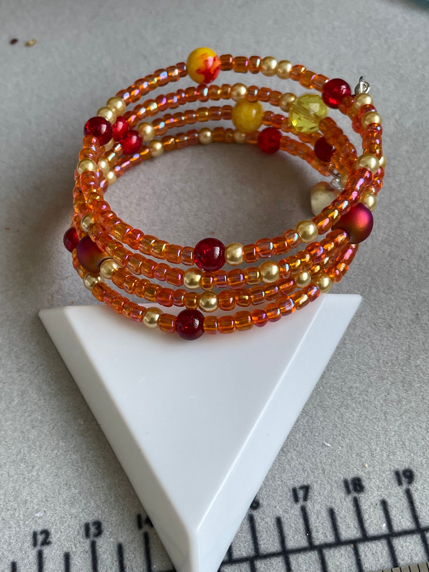 Orange Memory Wire Bangle