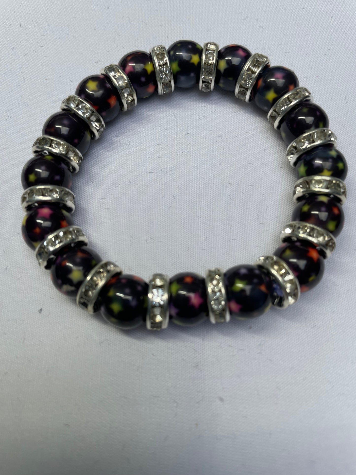 Acrylic Star & Rhinestone Beads Bracelet