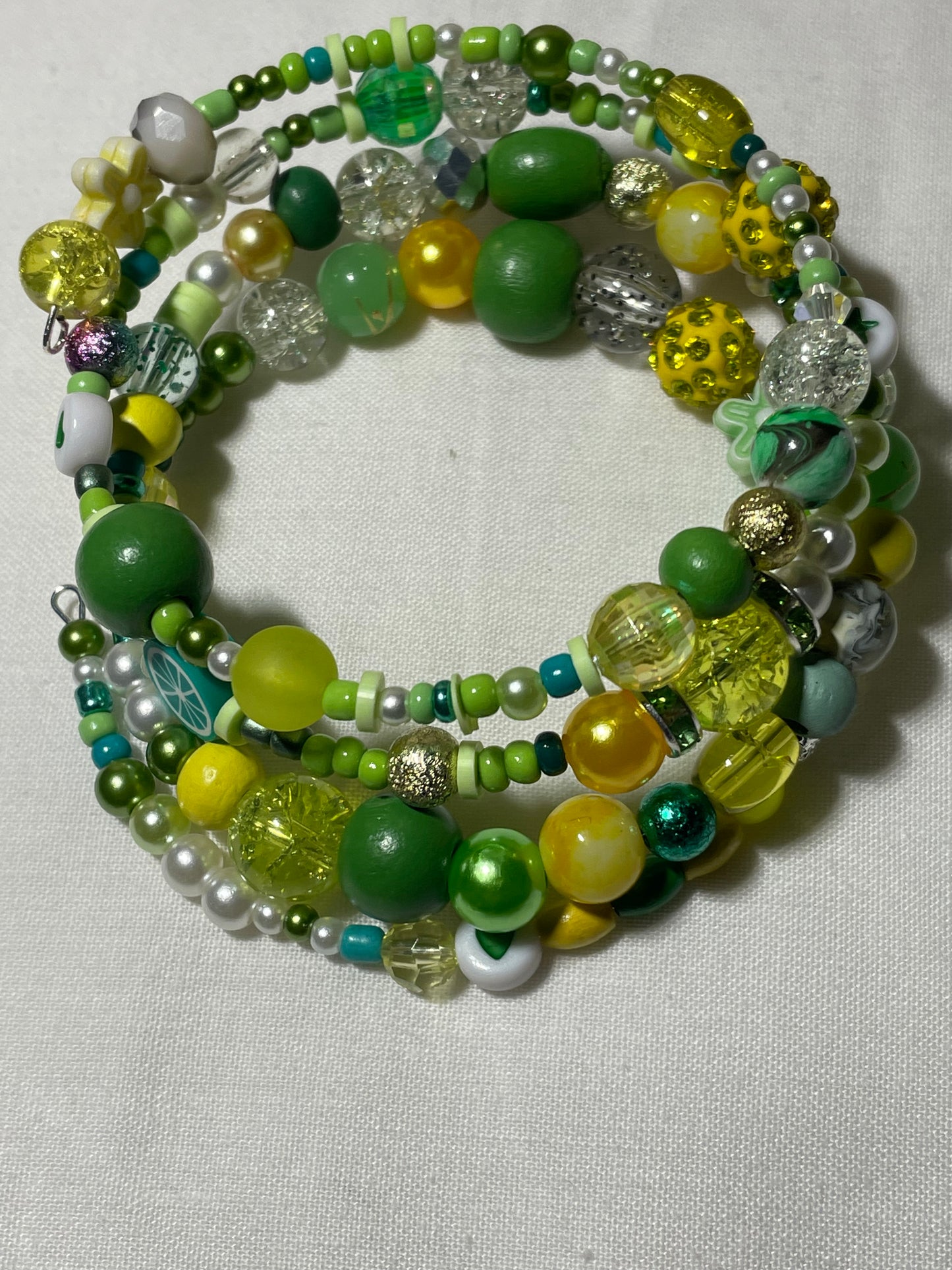 Lemon & Lime Memory Wire Bracelets