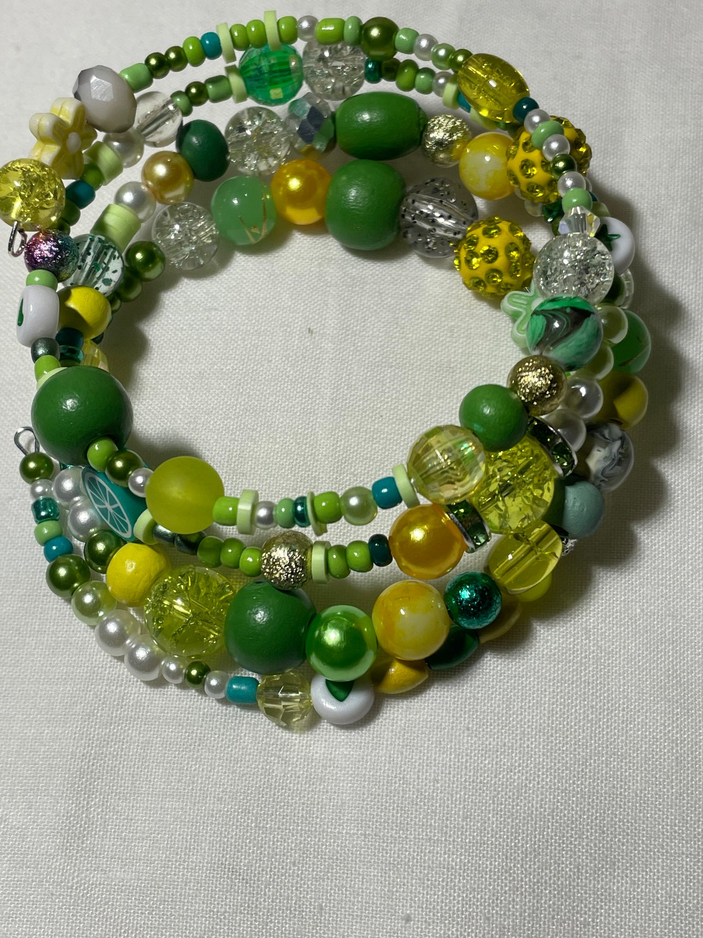 Lemon & Lime Memory Wire Bracelets