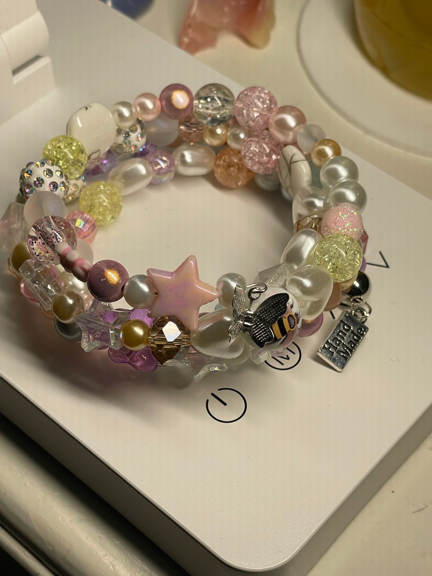 Czech Crystals Neutral Memory Wire Bangle