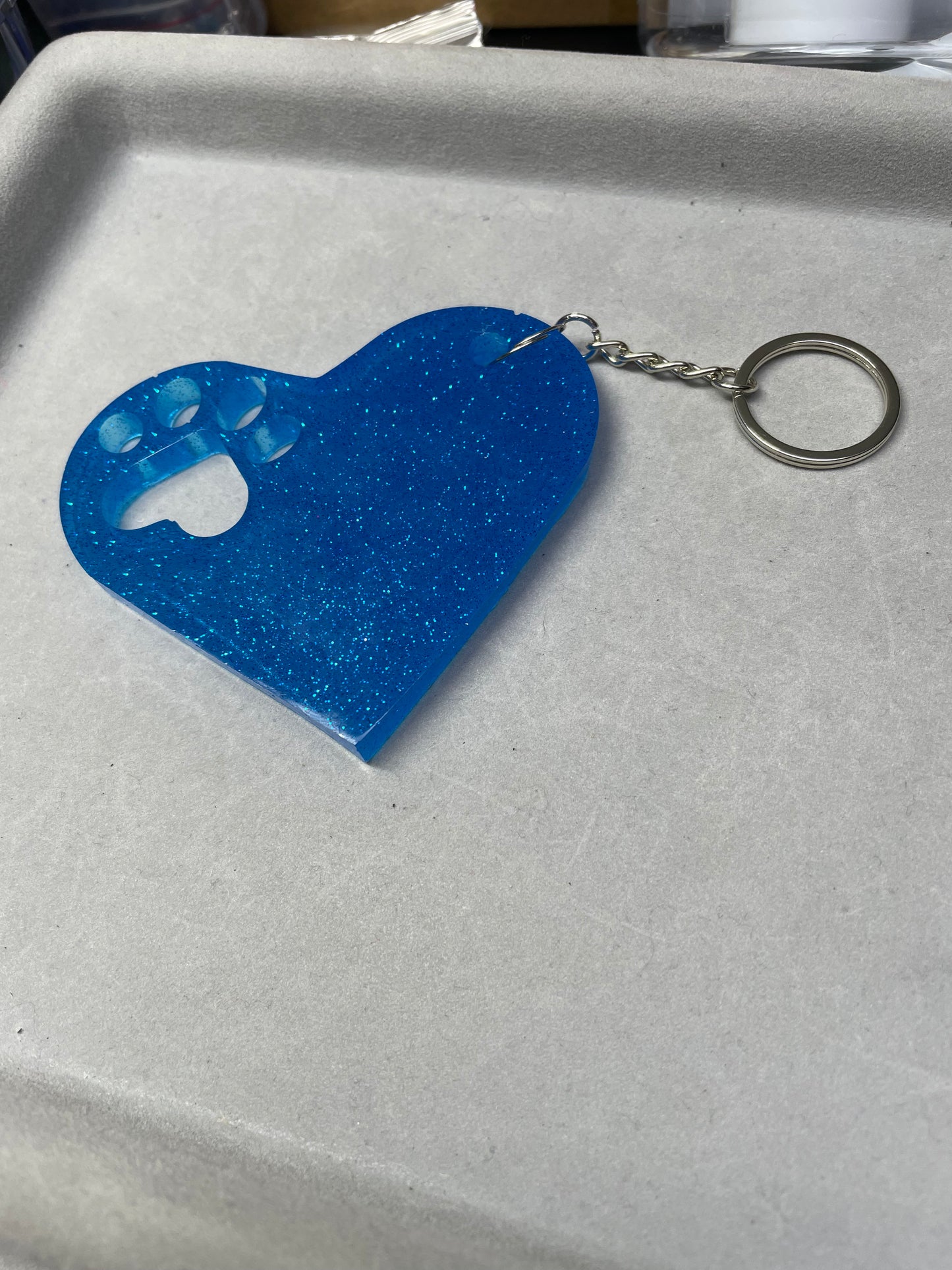 Large Paw Print Key Ring