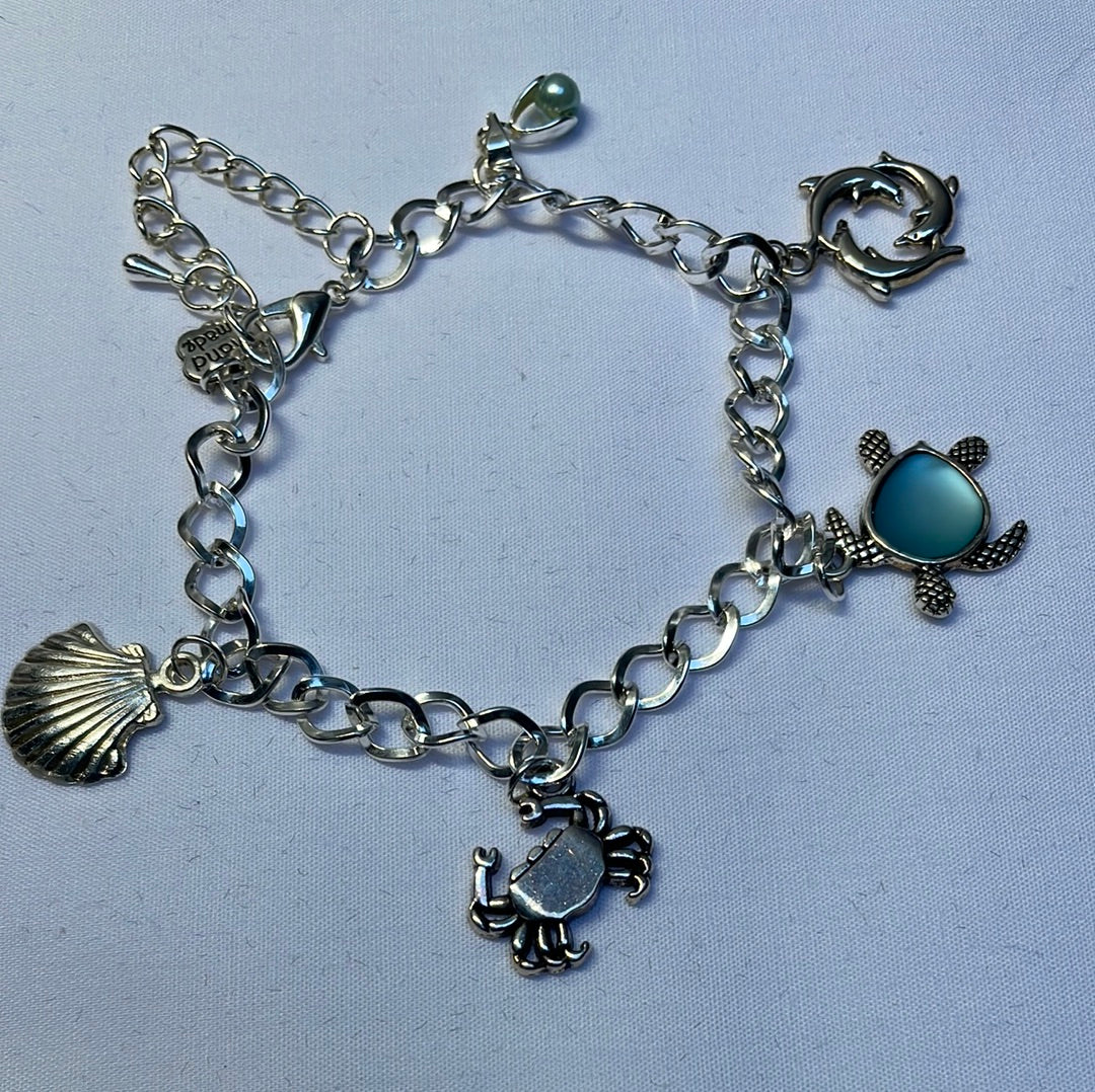 Small Silver Plated Charm Bracelet