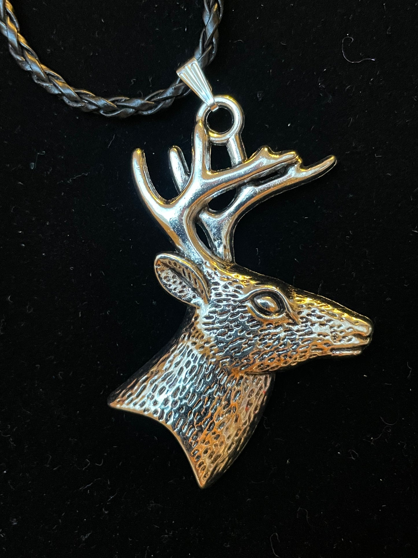 Tibetan Silver large Reindeer Necklace