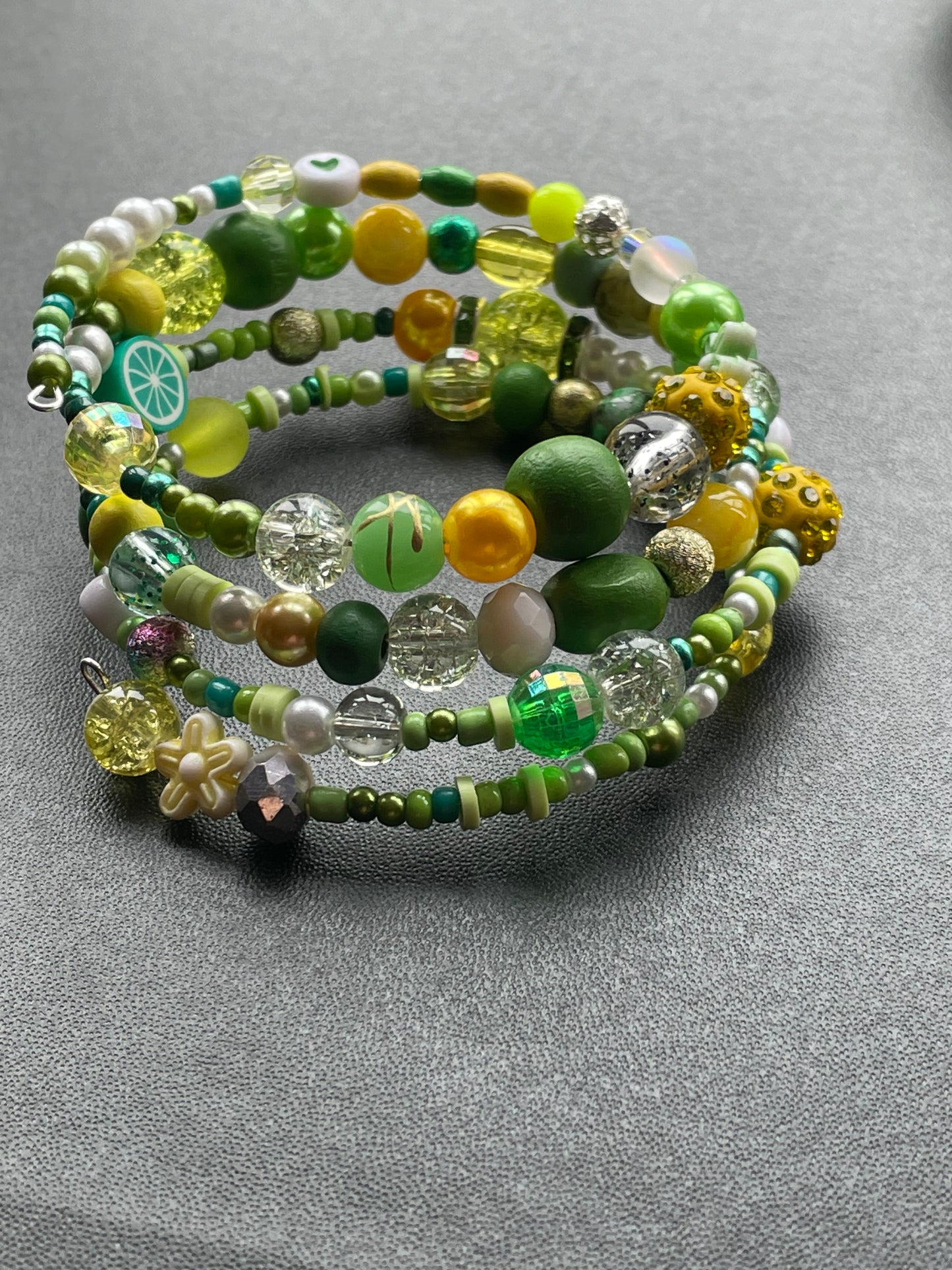 Lemon & Lime Memory Wire Bracelets