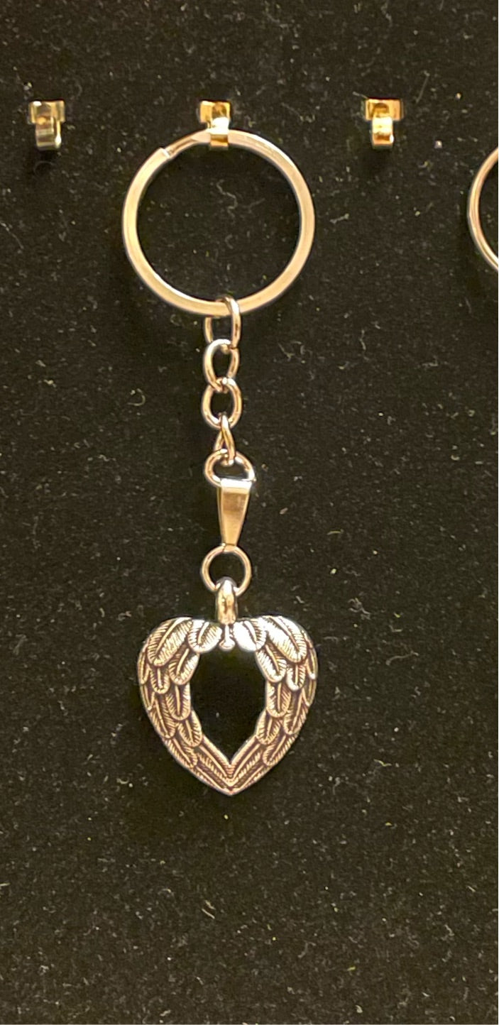 Angel Wings Heart Key Ring