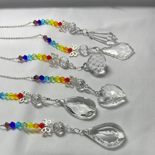 Clear Crystals with Butterflies and Rainbow Crystals