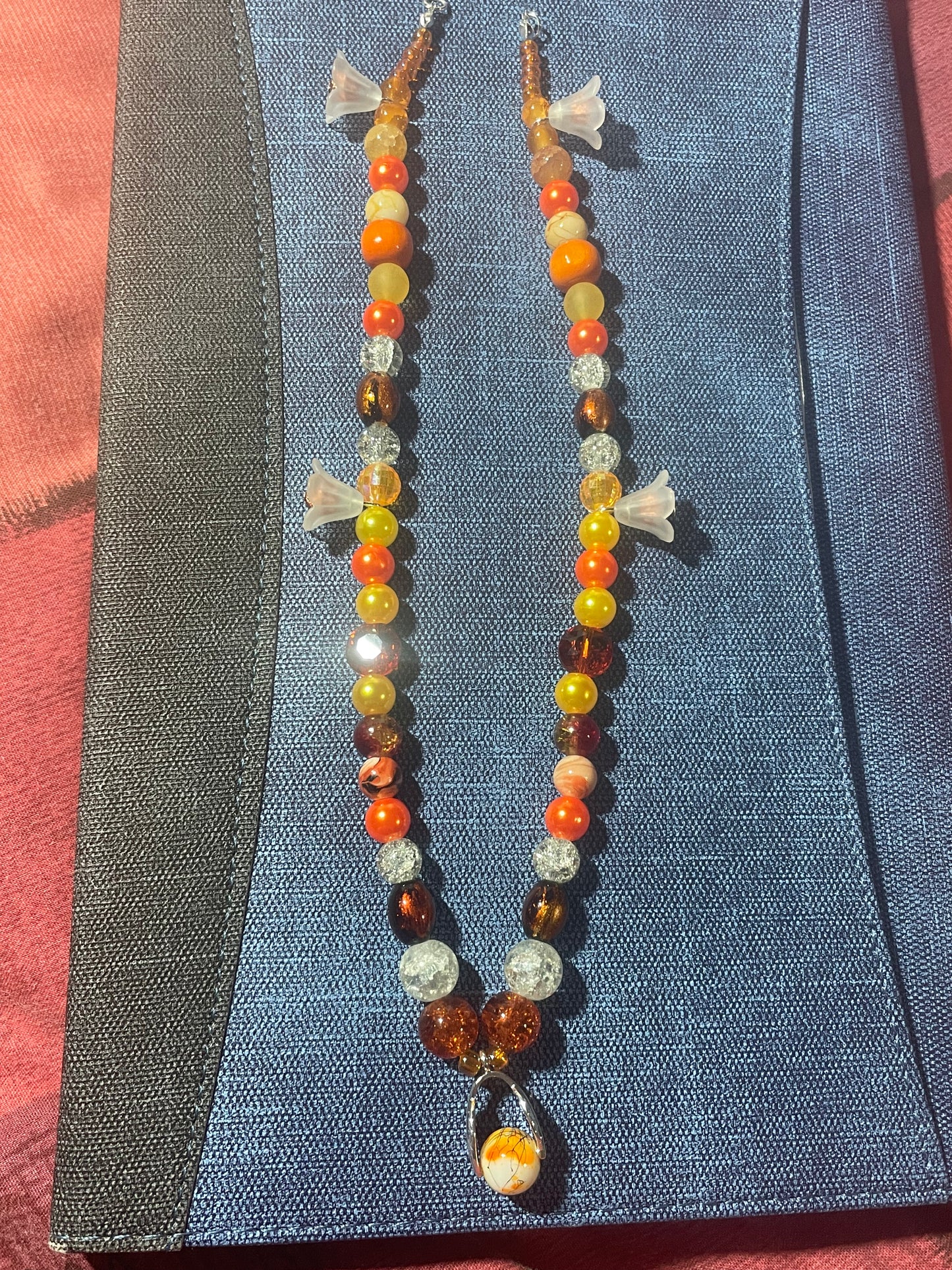 Long Bright Orange Necklace