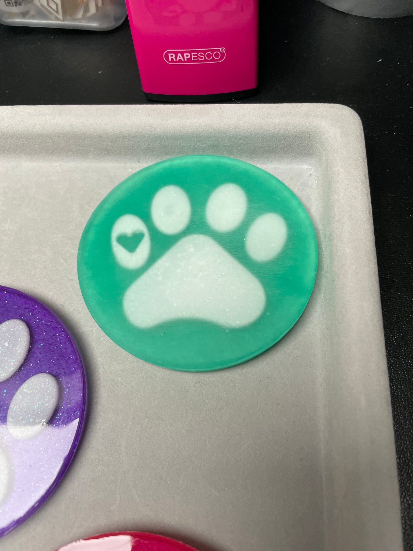 Individual Acrylic Paw Print Coasters