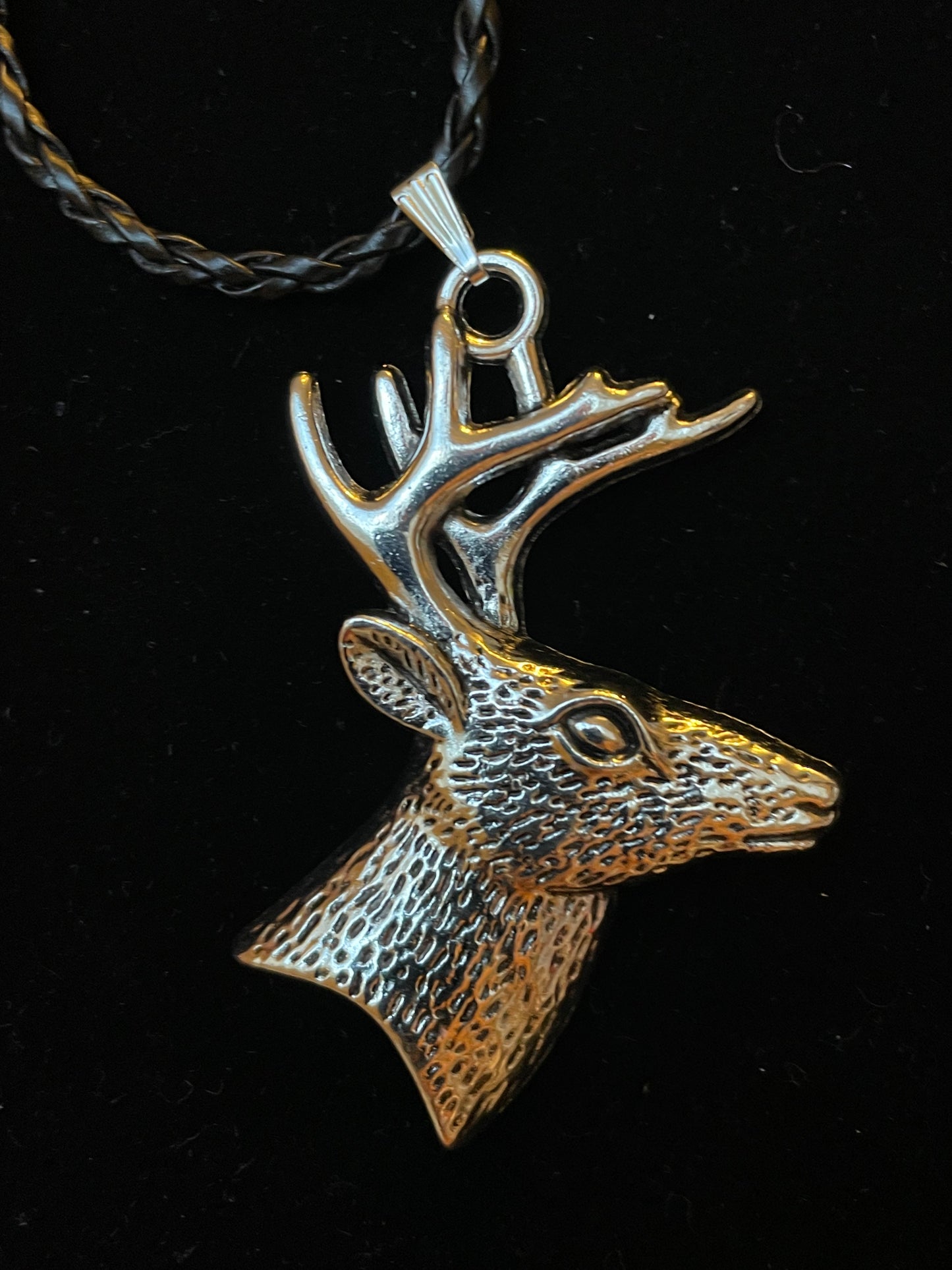 Tibetan Silver large Reindeer Necklace