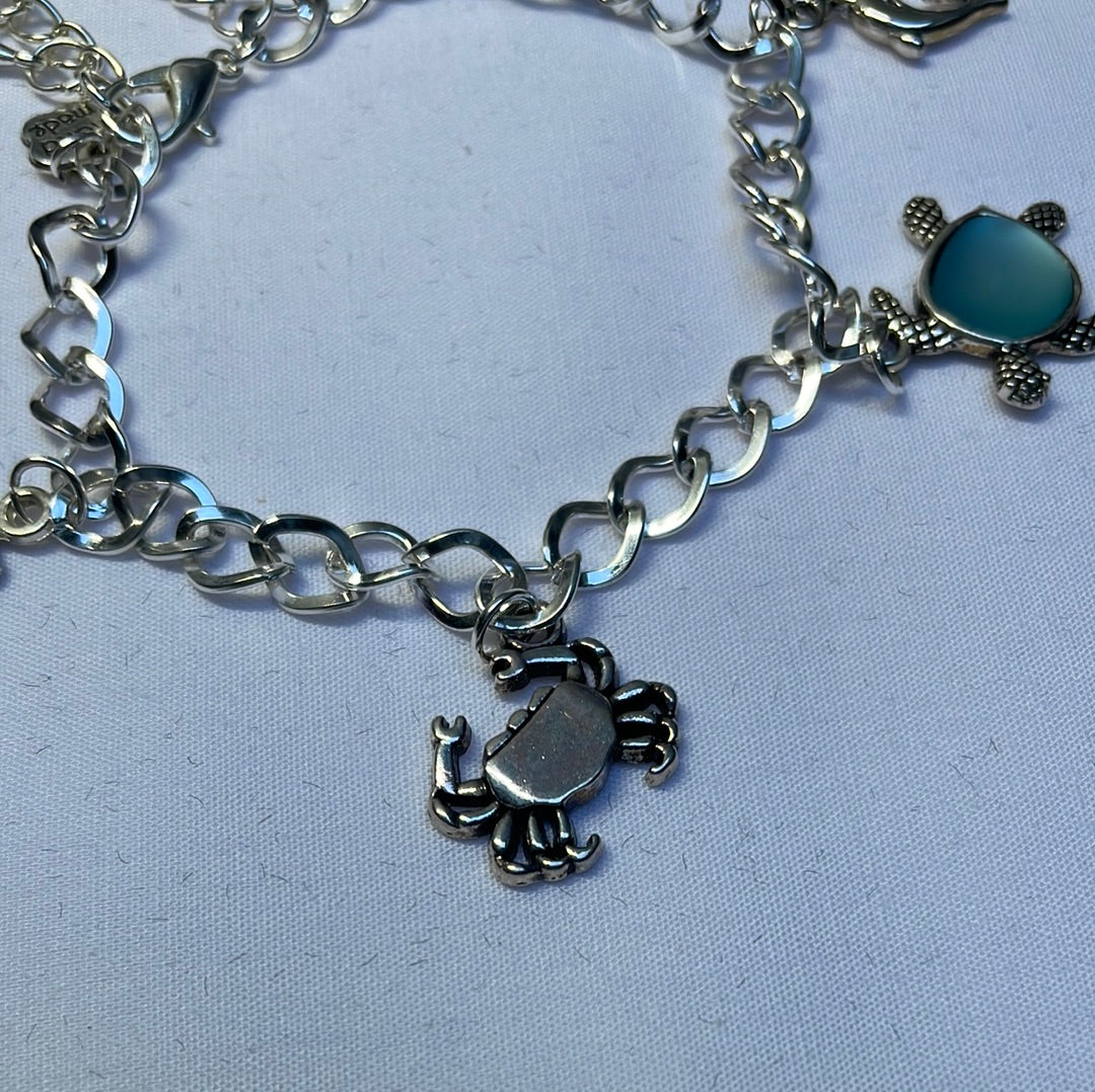 Small Silver Plated Charm Bracelet