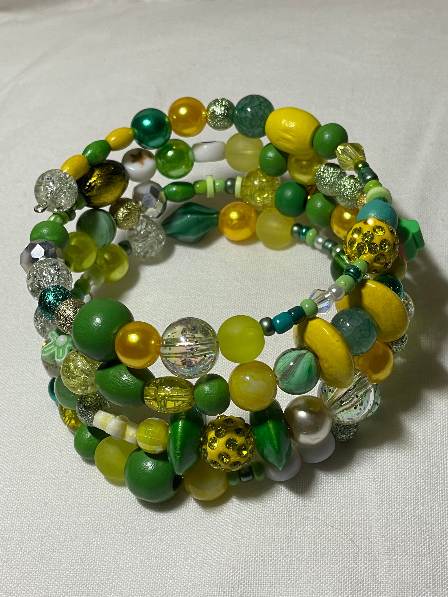 Lime, Lemon (Strawberry) Memory Wire Bracelets