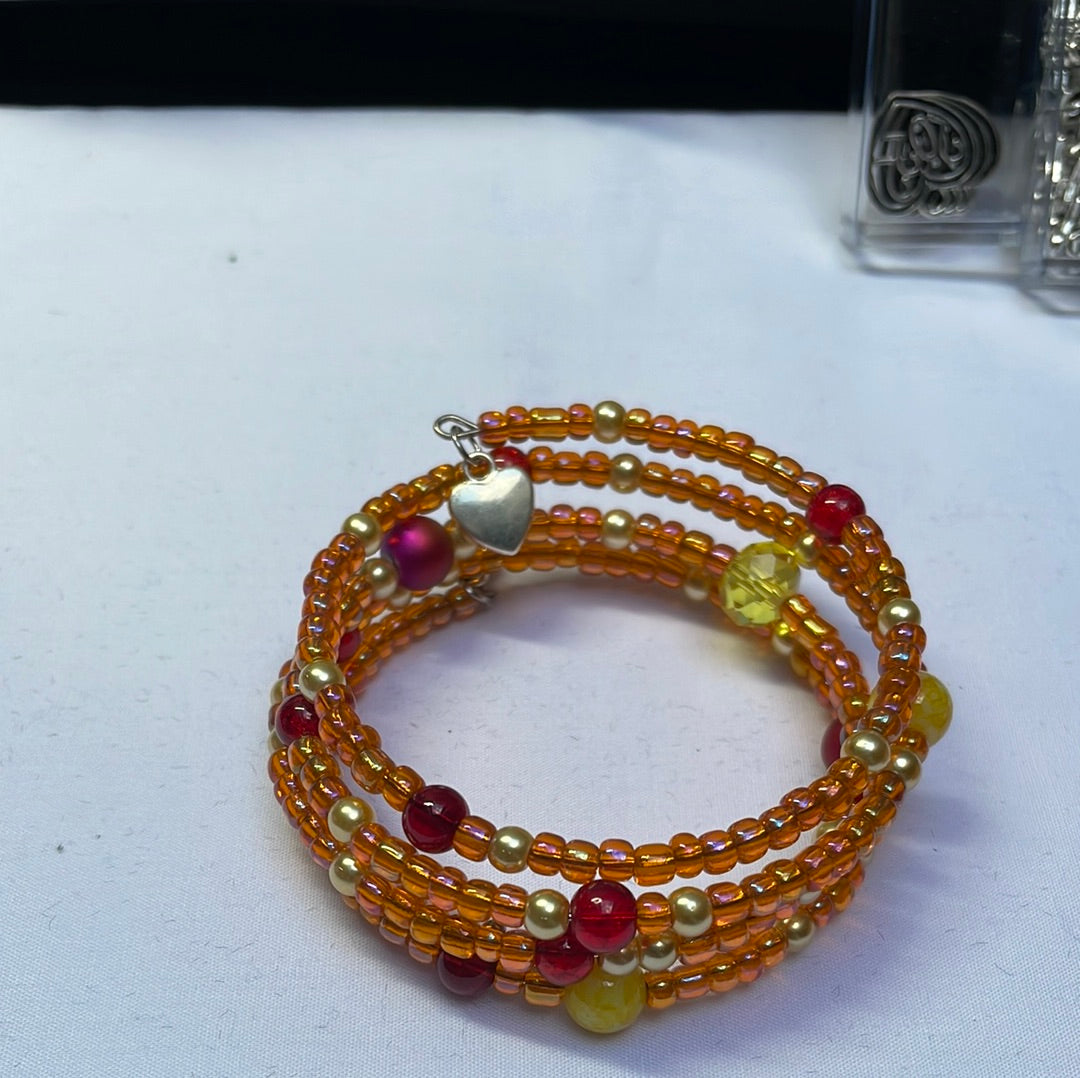 Orange Memory Wire Bangle