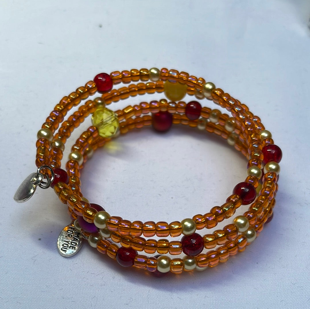 Orange Memory Wire Bangle